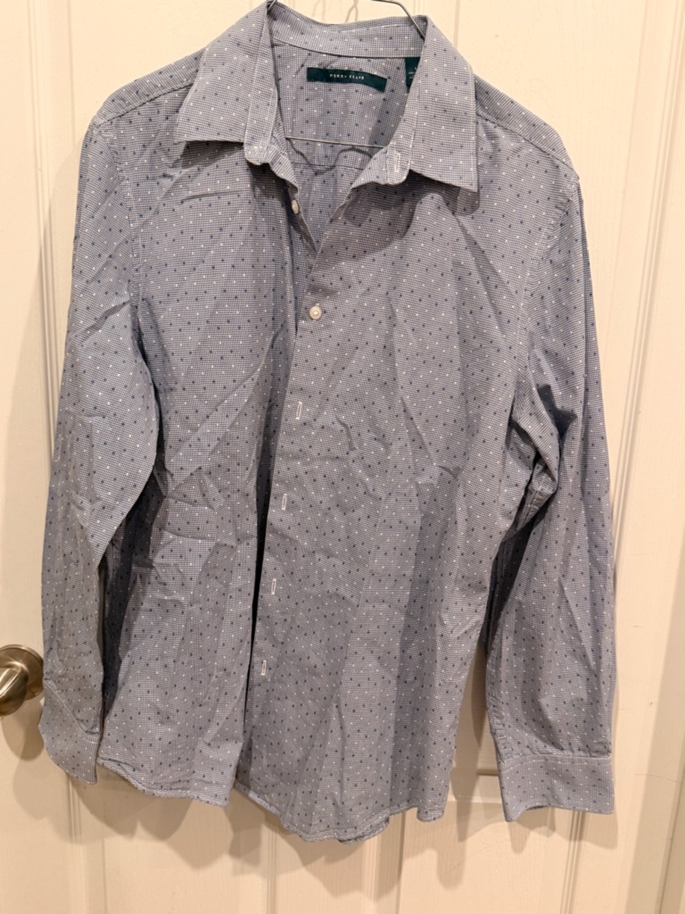 Perry Ellis Light Blue Micro Dot Button-Down Shirt